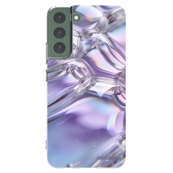 Picasee silikonowe przeźroczyste etui na Samsung Galaxy S22+ 5G - Iridescent bubbles
