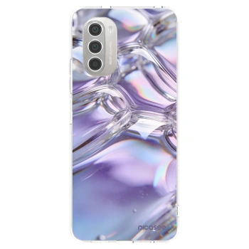 Picasee silikonowe przeźroczyste etui na Motorola Moto G51 - Iridescent bubbles