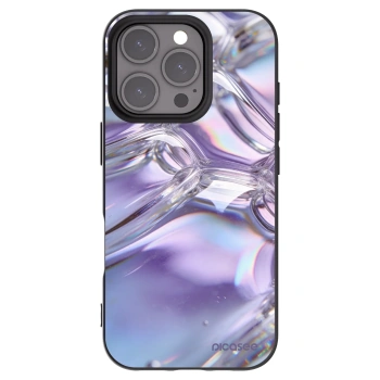 Picasee silikonowe czarne etui na Apple iPhone 16 Pro - Iridescent bubbles