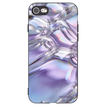 Picasee silikonowe czarne etui na Apple iPhone 8 - Iridescent bubbles
