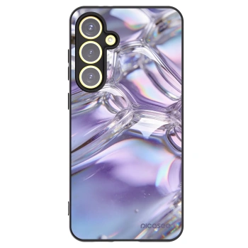 Picasee silikonowe czarne etui na Samsung Galaxy S24 FE S721B - Iridescent bubbles