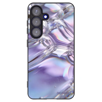 Picasee silikonowe czarne etui na Samsung Galaxy S25 5G - Iridescent bubbles