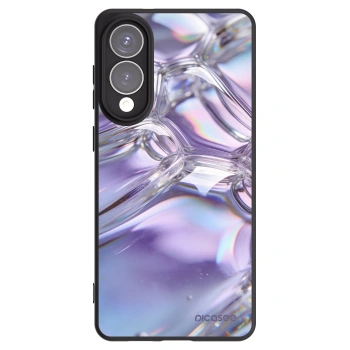 Picasee silikonowe czarne etui na Samsung Galaxy S25 Edge 5G - Iridescent bubbles
