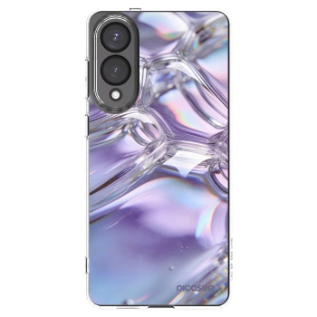 Picasee silikonowe przeźroczyste etui na Samsung Galaxy S25 Edge 5G - Iridescent bubbles