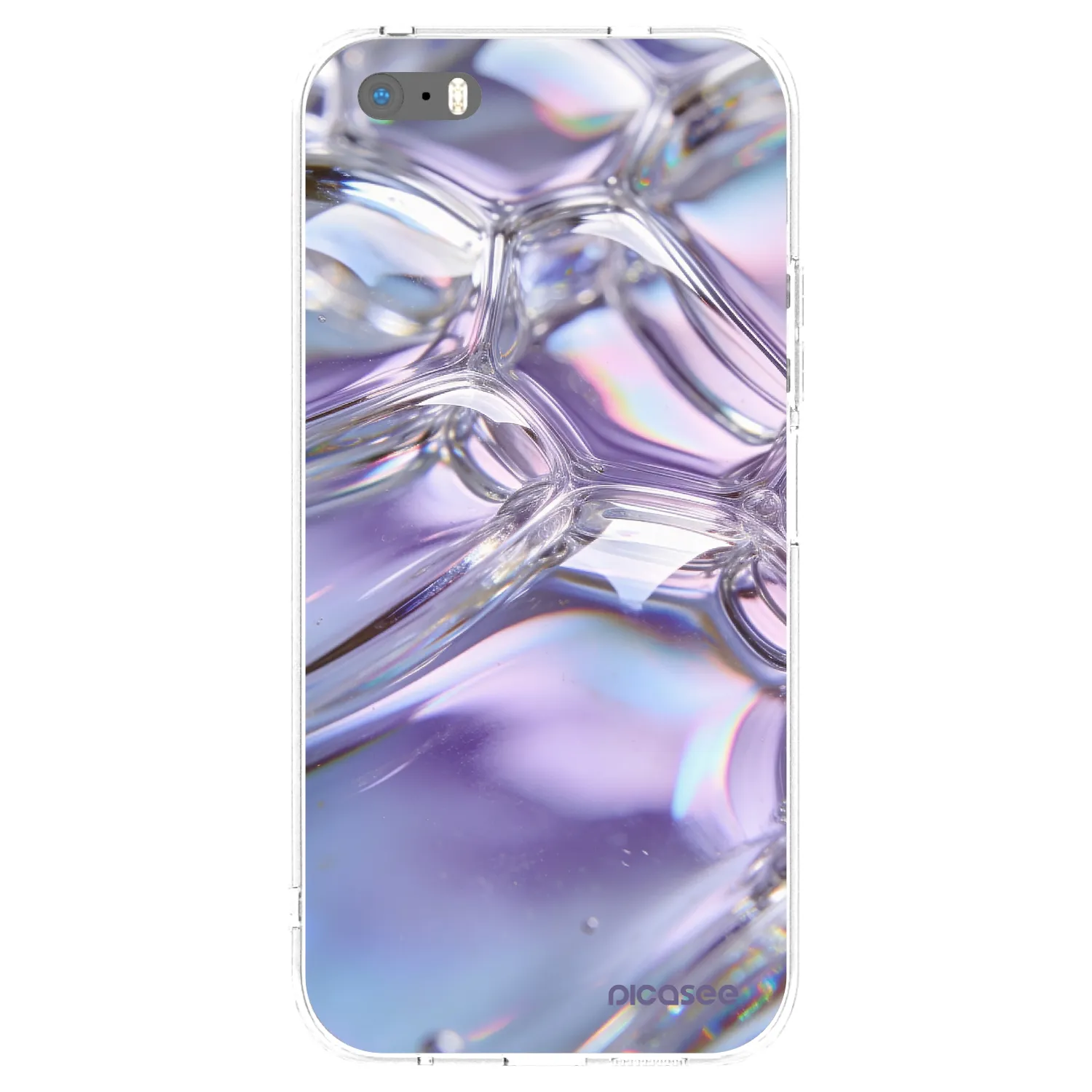 Picasee silikonowe przeźroczyste etui na Apple iPhone 5/5S/SE - Iridescent bubbles