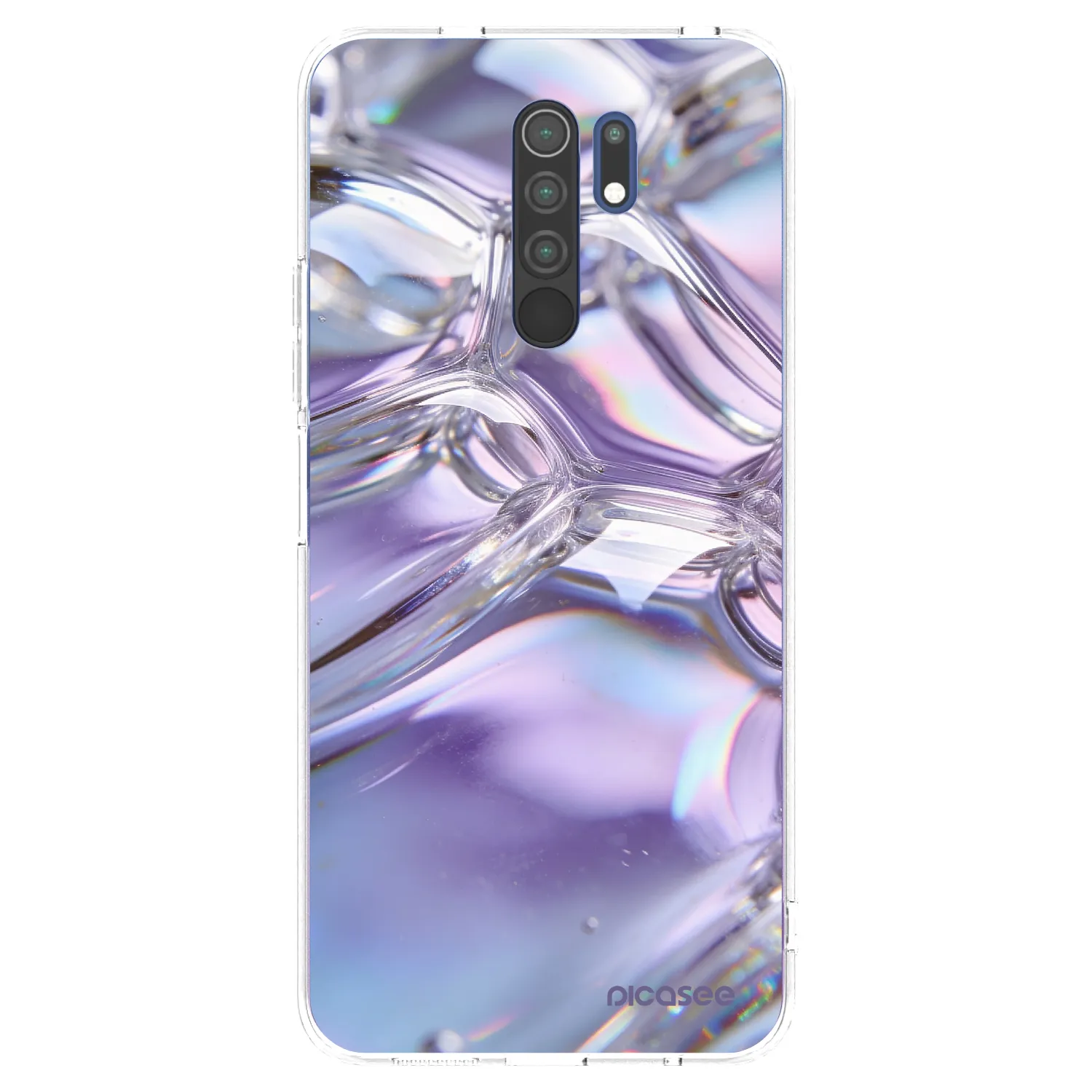Picasee silikonowe przeźroczyste etui na Xiaomi Redmi 9 - Iridescent bubbles
