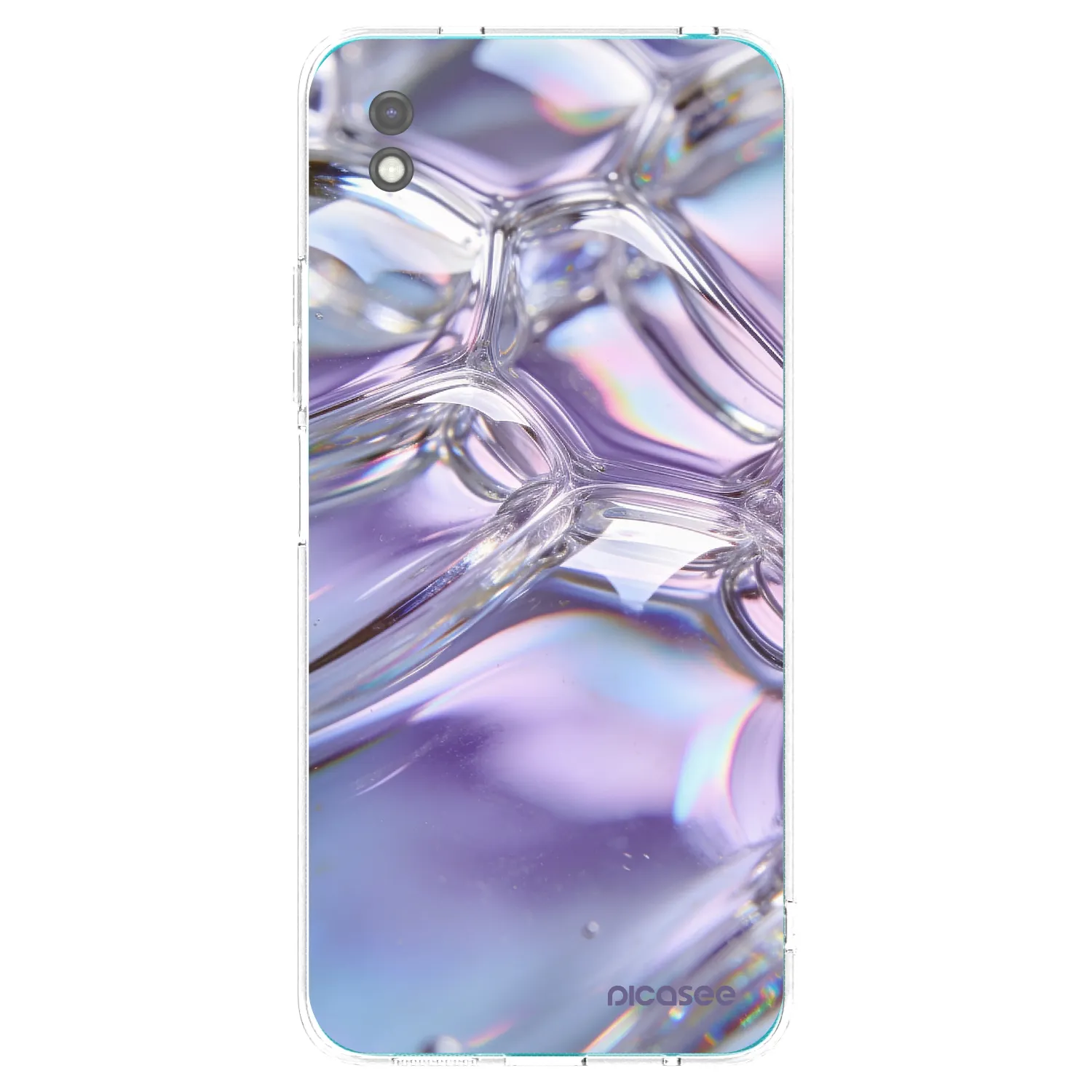 Picasee silikonowe czarne etui na Xiaomi Redmi 9A - Iridescent bubbles