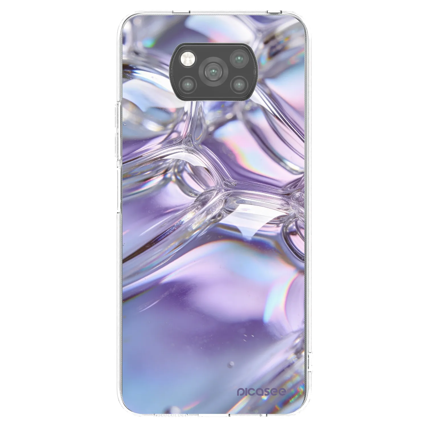 Picasee silikonowe czarne etui na Xiaomi Poco X3 - Iridescent bubbles