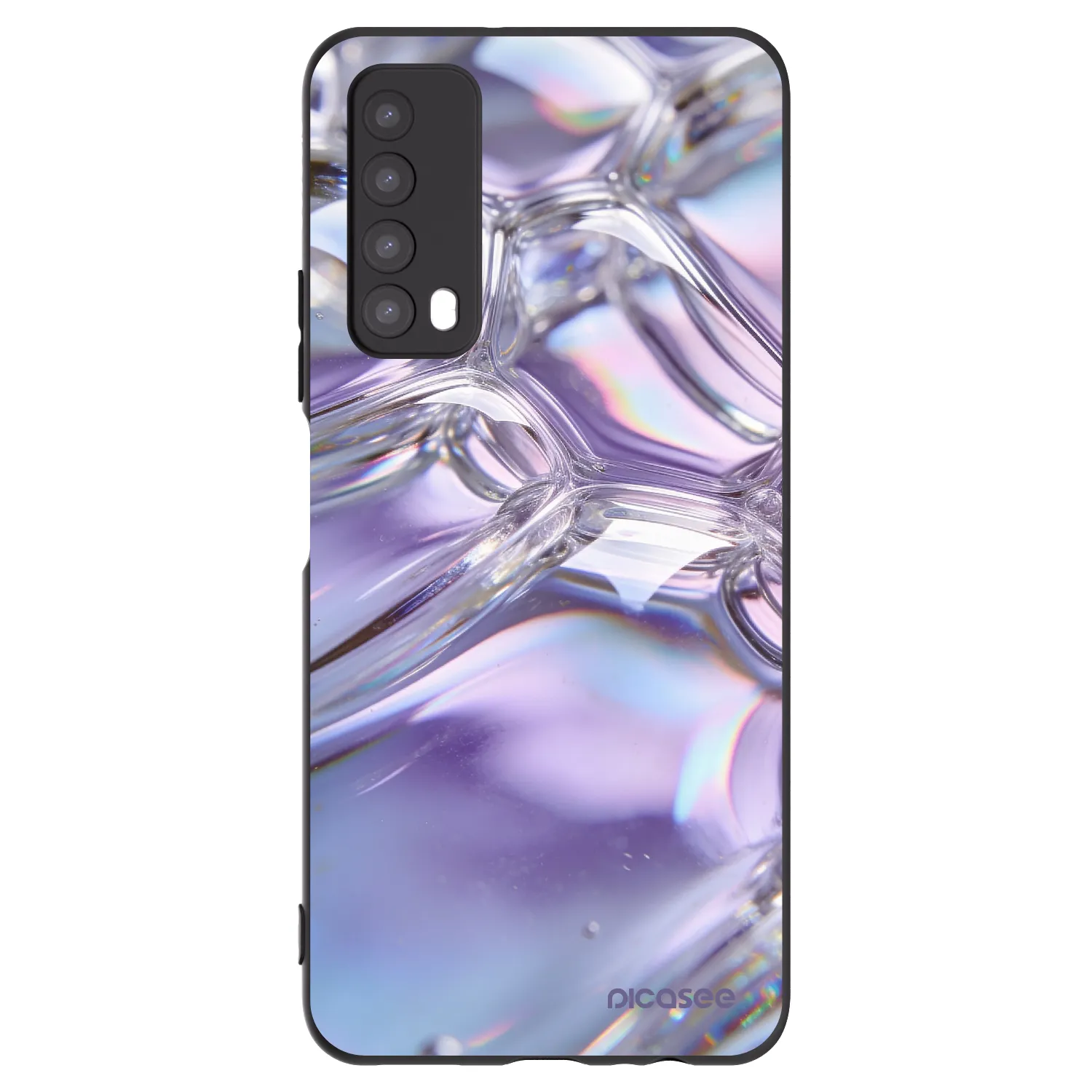 Picasee silikonowe czarne etui na Huawei P Smart 2021 - Iridescent bubbles