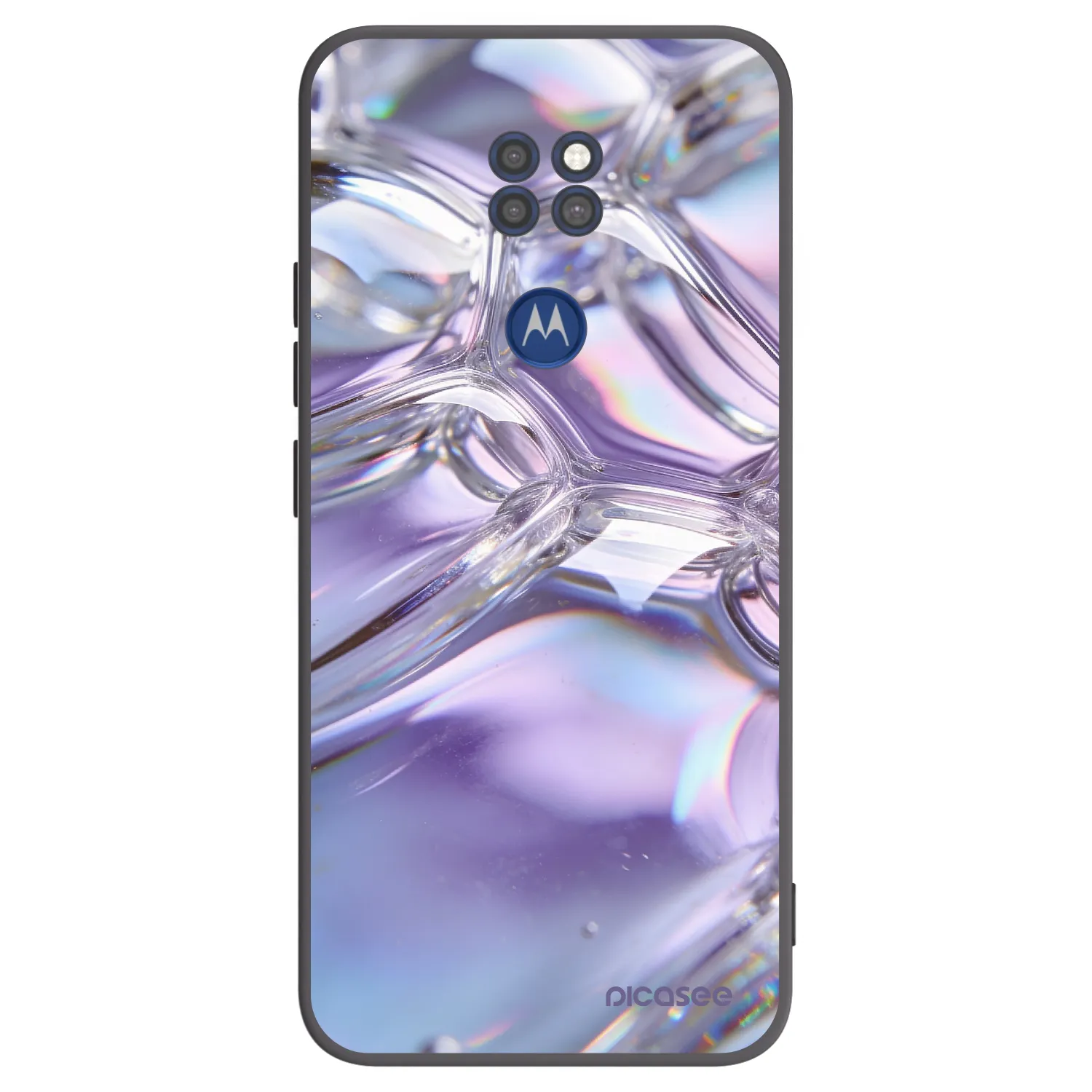 Picasee silikonowe czarne etui na Motorola Moto G9 Play - Iridescent bubbles