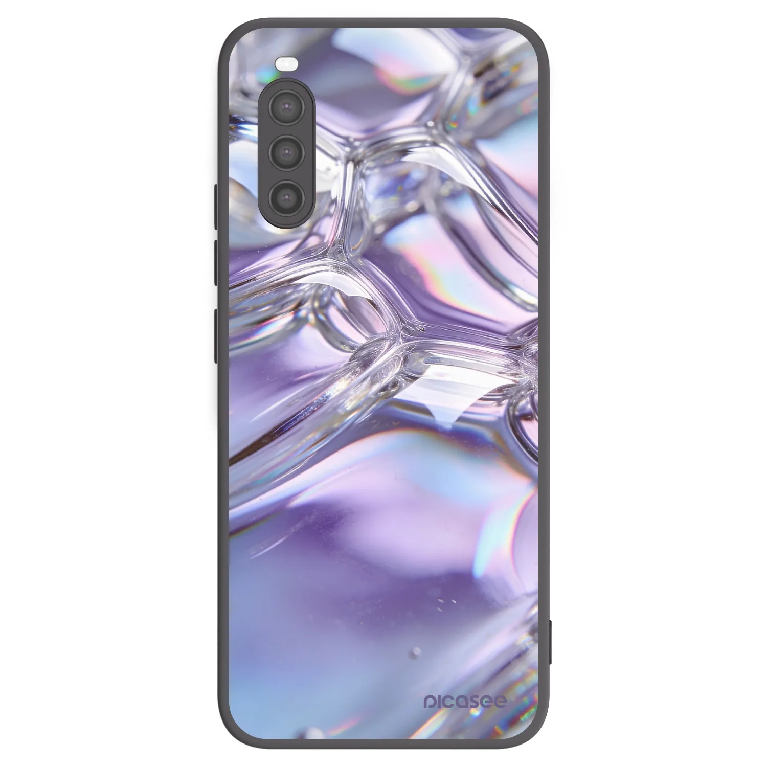 Picasee silikonowe czarne etui na Sony Xperia 10 II - Iridescent bubbles