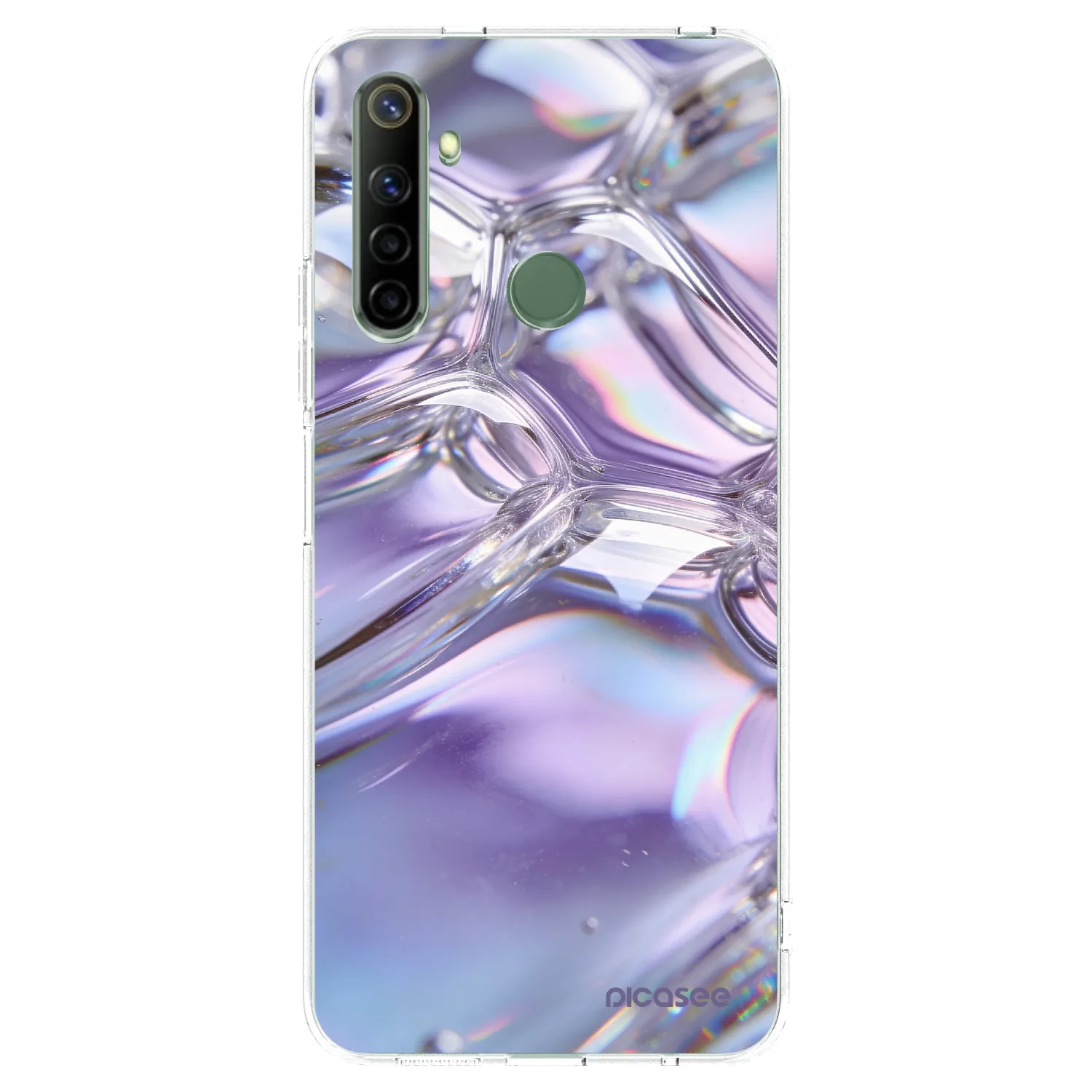 Picasee silikonowe przeźroczyste etui na Realme 6i - Iridescent bubbles