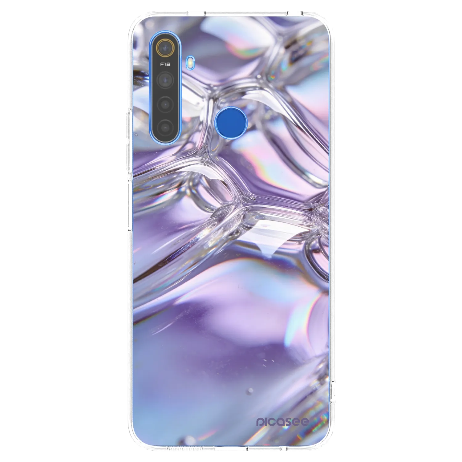 Picasee silikonowe przeźroczyste etui na Realme 5 - Iridescent bubbles