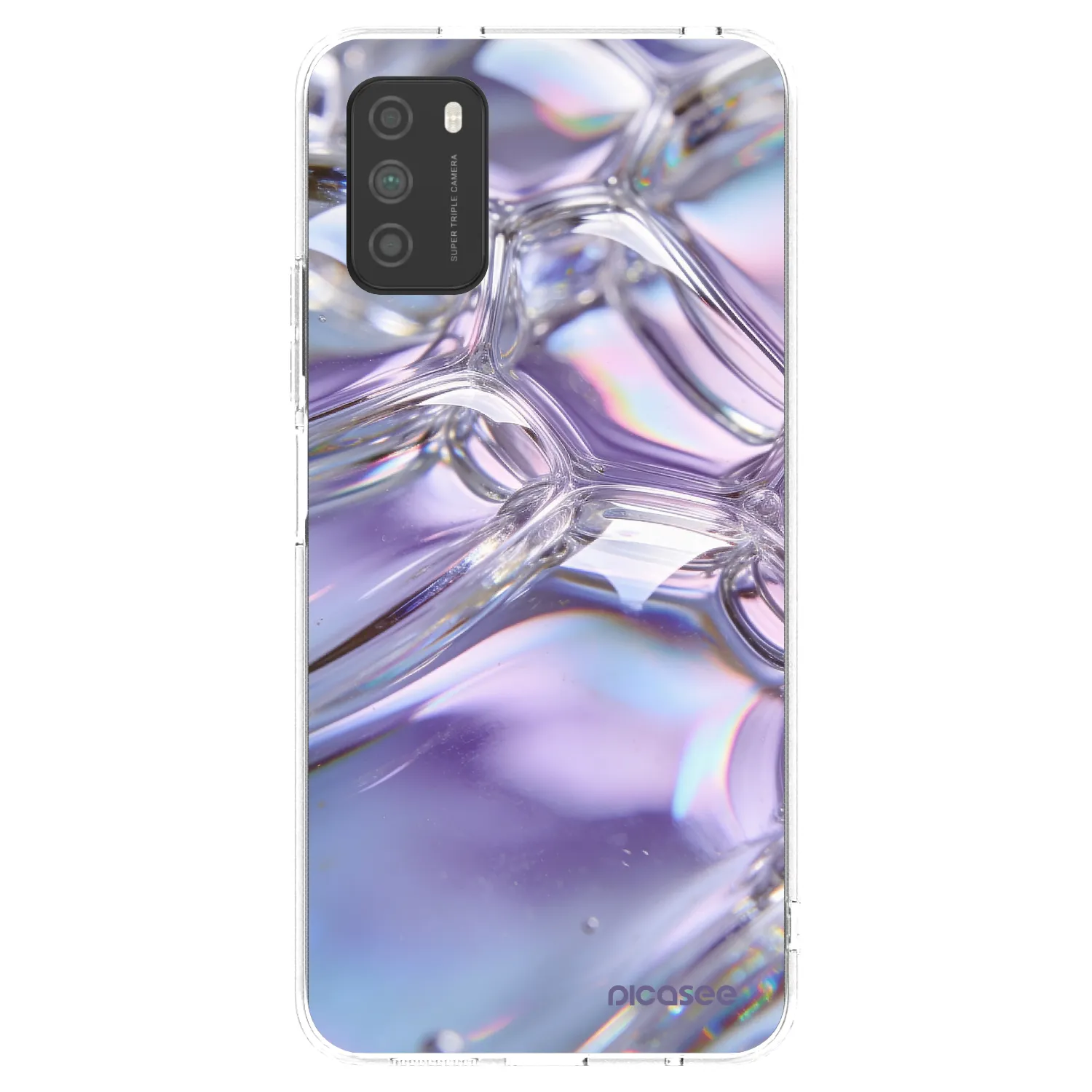 Picasee silikonowe przeźroczyste etui na Xiaomi Poco M3 - Iridescent bubbles