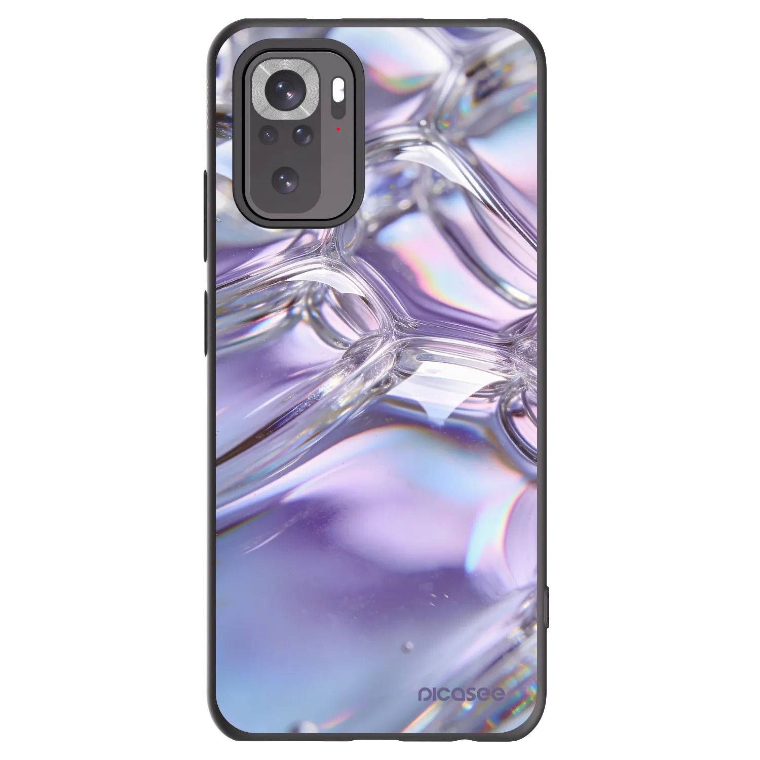 Picasee silikonowe czarne etui na Xiaomi Redmi Note 10 - Iridescent bubbles