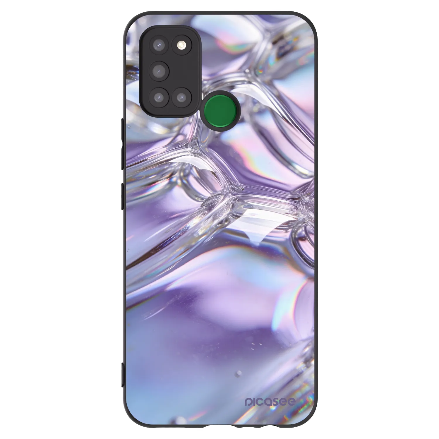 Picasee silikonowe czarne etui na Realme 7i - Iridescent bubbles