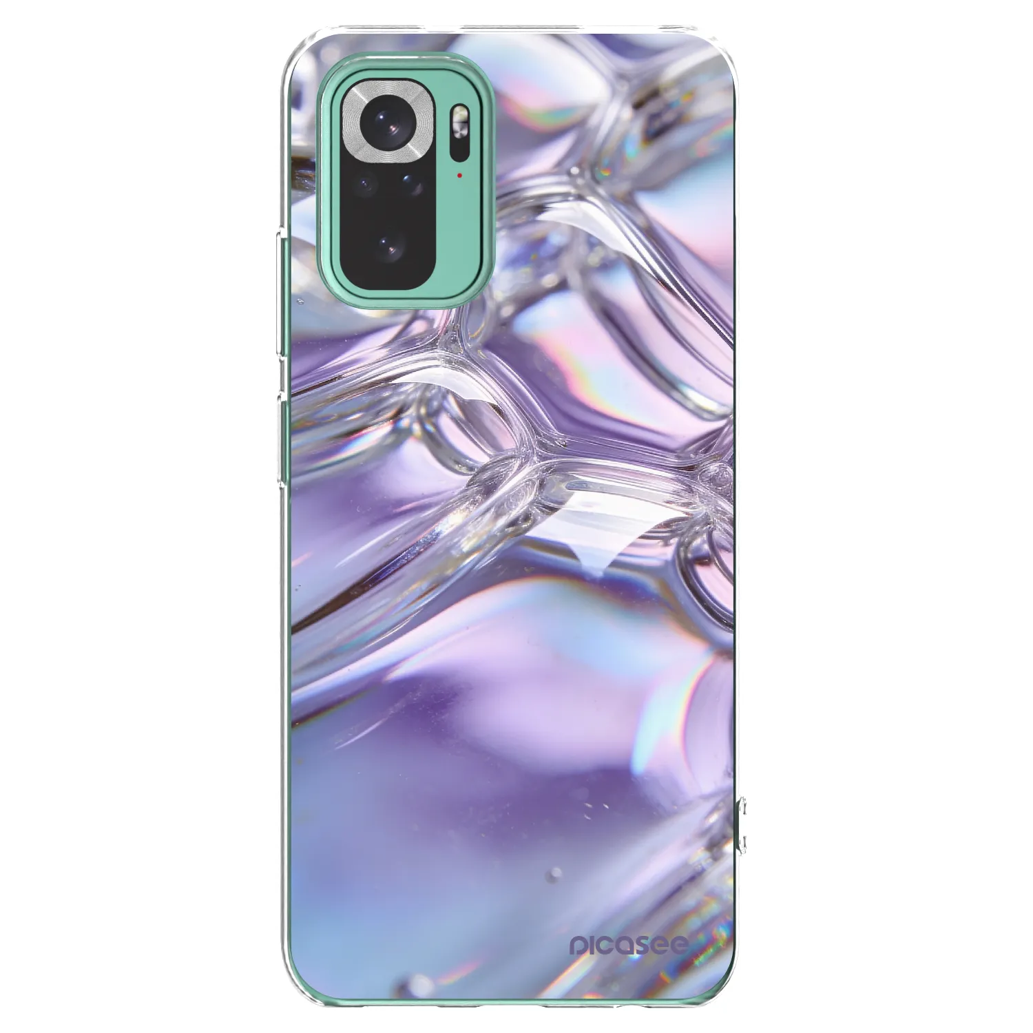 Picasee silikonowe przeźroczyste etui na Xiaomi Redmi Note 10 Pro - Iridescent bubbles