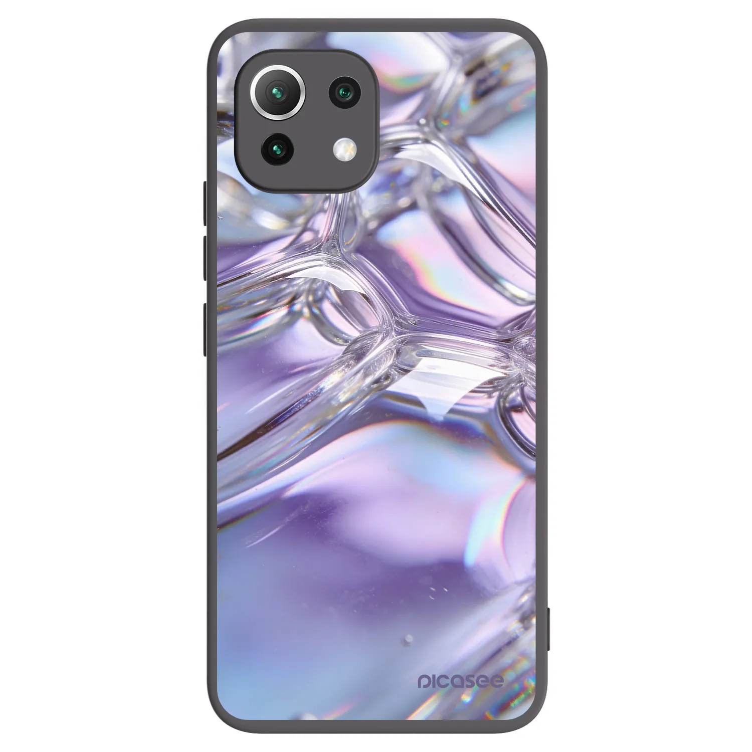 Picasee silikonowe czarne etui na Xiaomi Mi 11 Lite - Iridescent bubbles