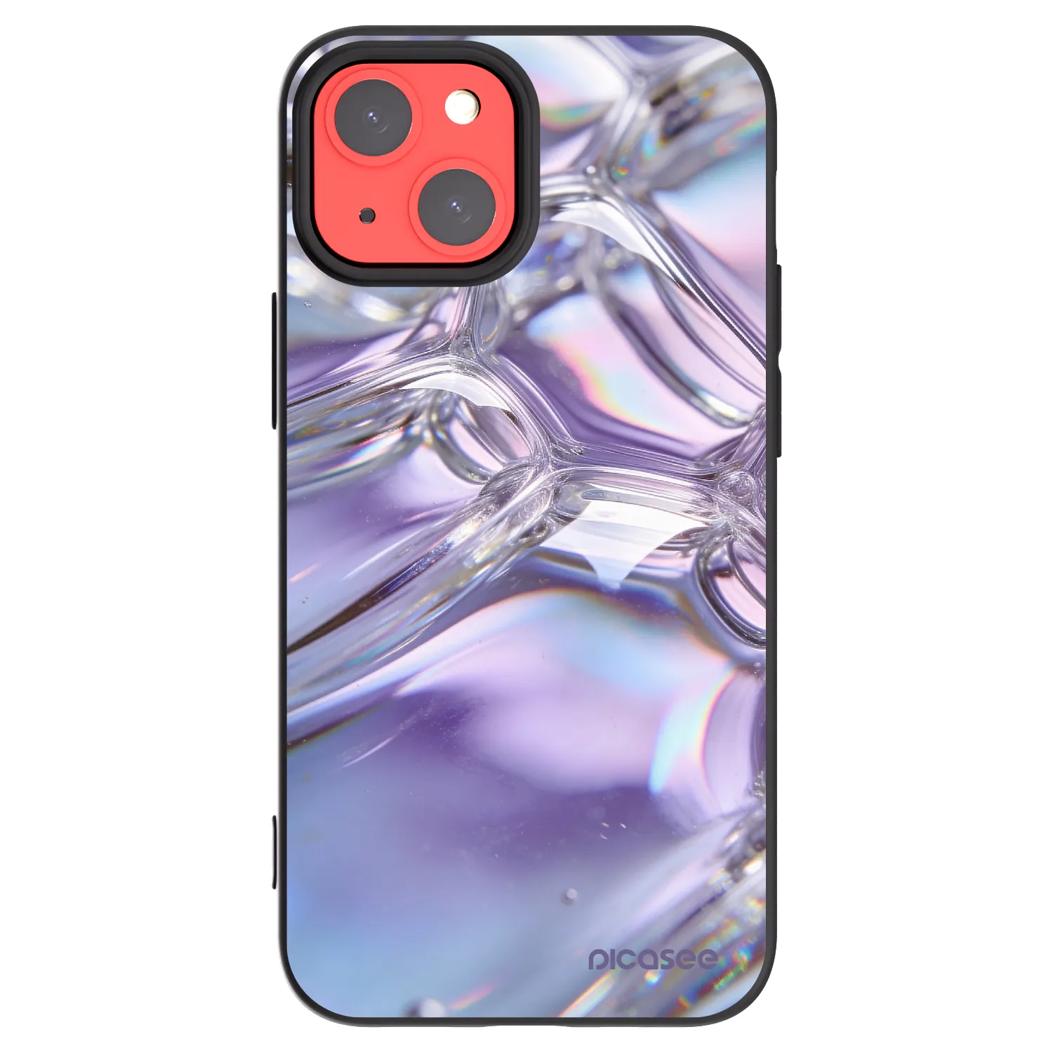 Picasee silikonowe czarne etui na Apple iPhone 13 mini - Iridescent bubbles