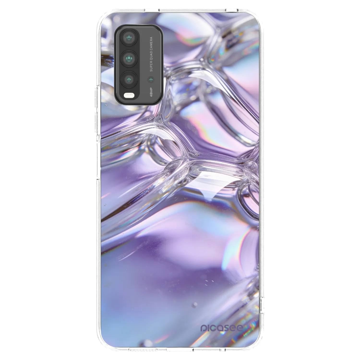 Picasee silikonowe przeźroczyste etui na Xiaomi Redmi 9T - Iridescent bubbles