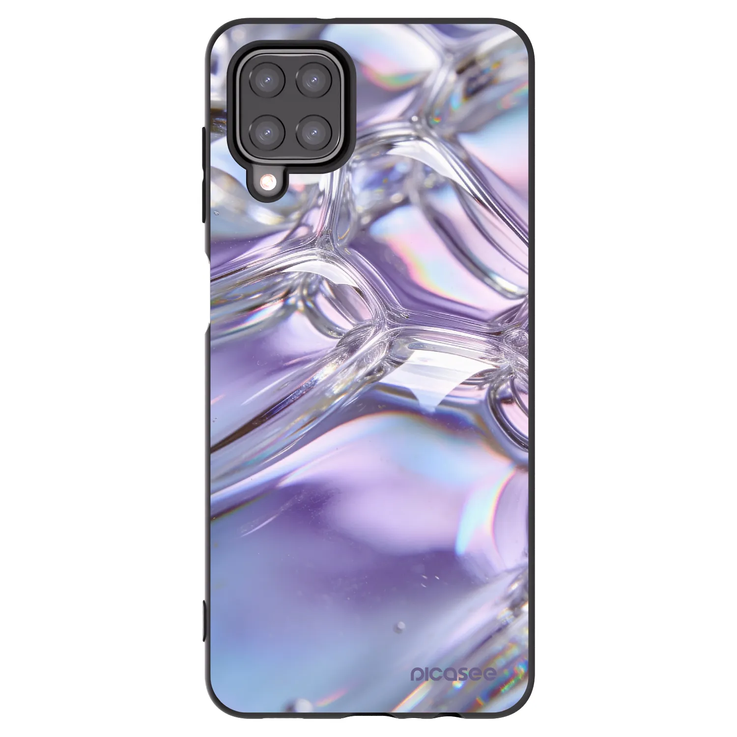 Picasee silikonowe czarne etui na Samsung Galaxy M12 M127F - Iridescent bubbles