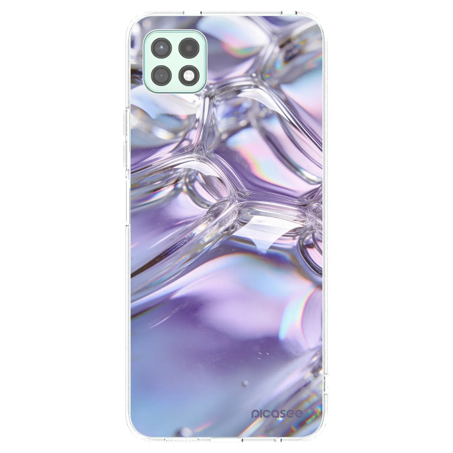 Picasee silikonowe przeźroczyste etui na Samsung Galaxy A22 A226B 5G - Iridescent bubbles