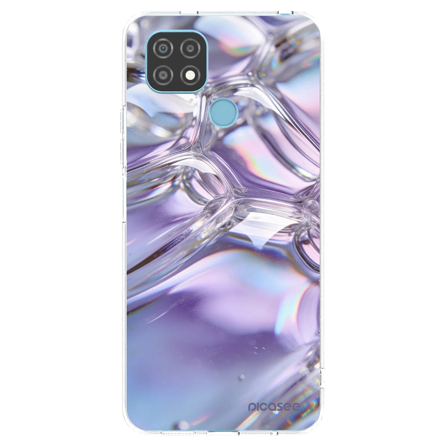 Picasee silikonowe przeźroczyste etui na Realme C21 - Iridescent bubbles