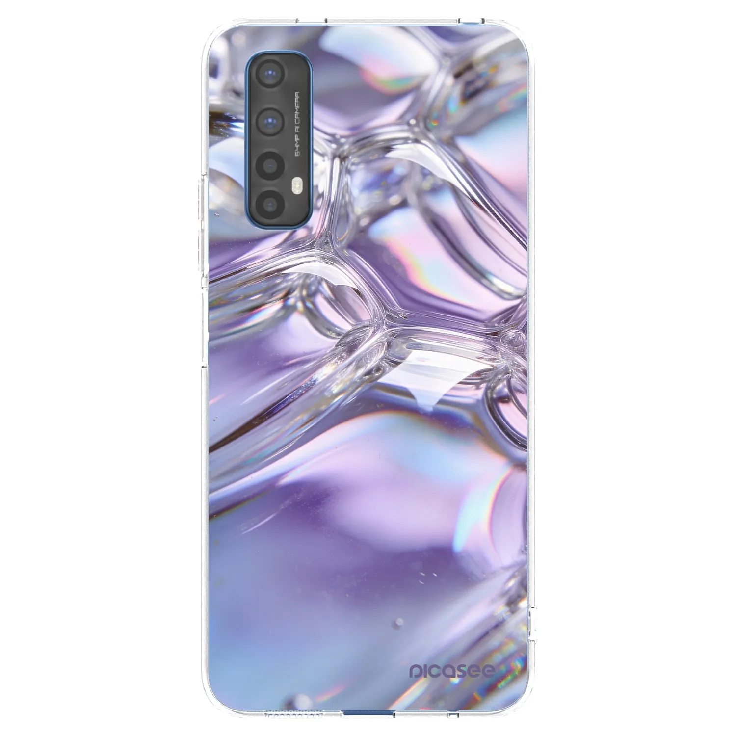 Picasee silikonowe przeźroczyste etui na Realme 7 - Iridescent bubbles