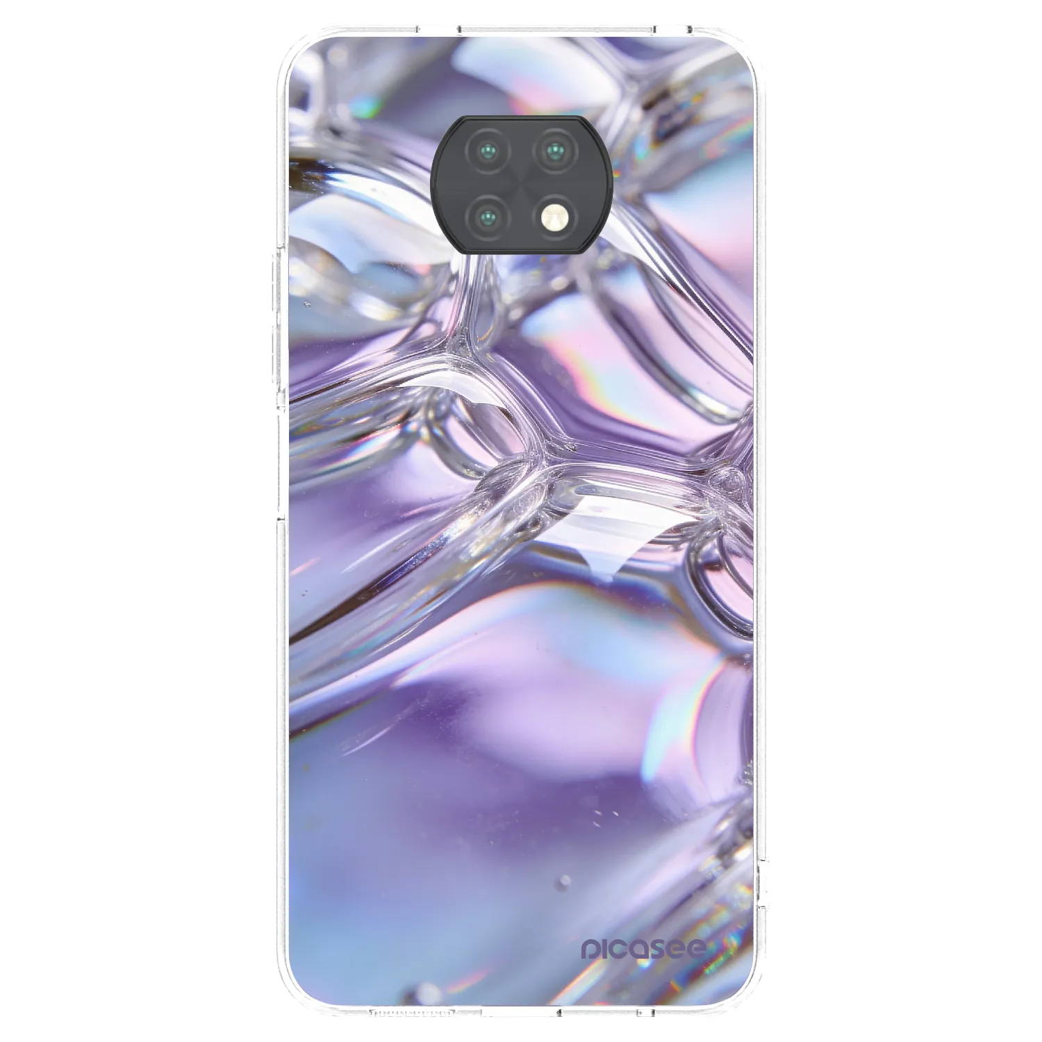 Picasee silikonowe przeźroczyste etui na Xiaomi Redmi Note 9T - Iridescent bubbles