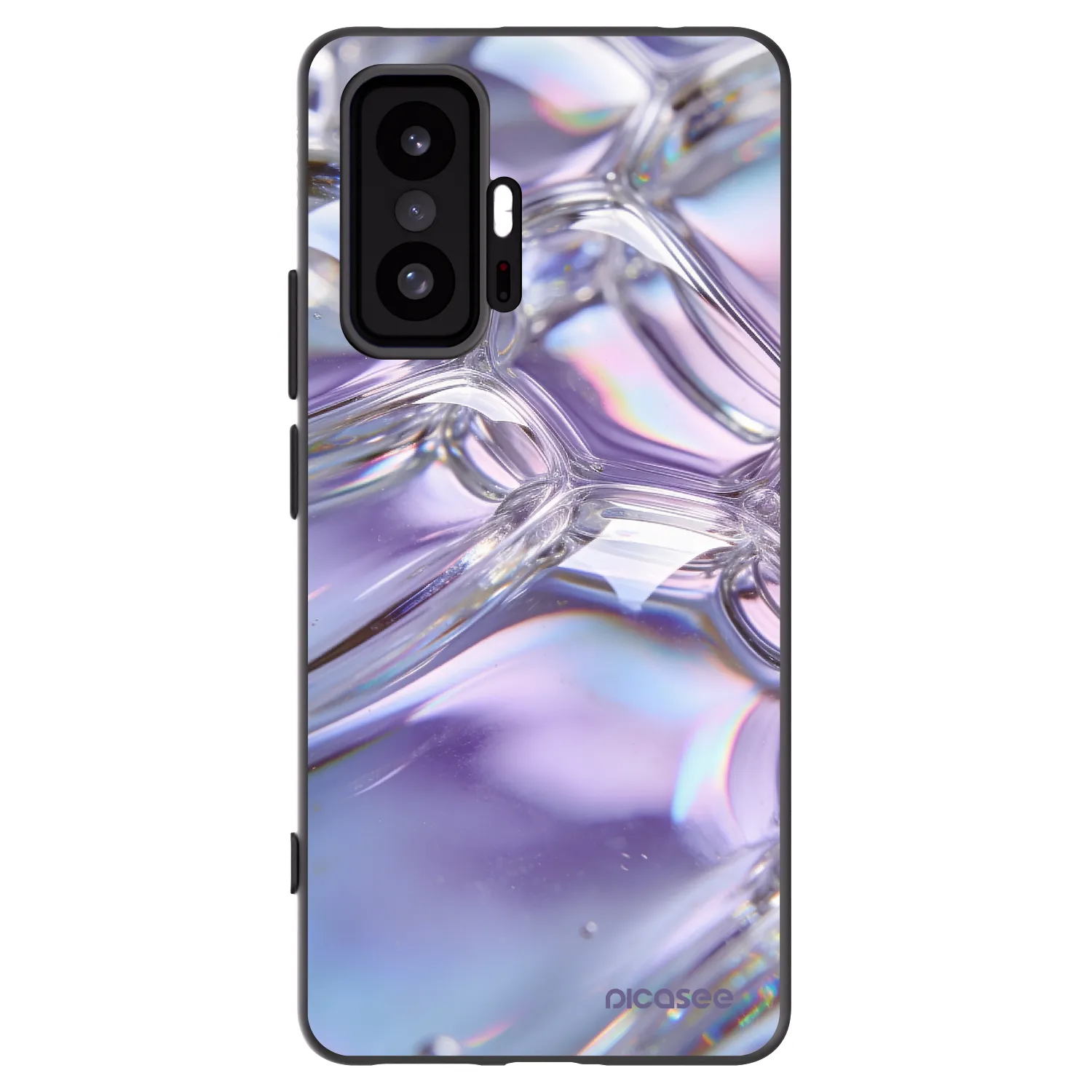 Picasee silikonowe czarne etui na Xiaomi 11T Pro - Iridescent bubbles
