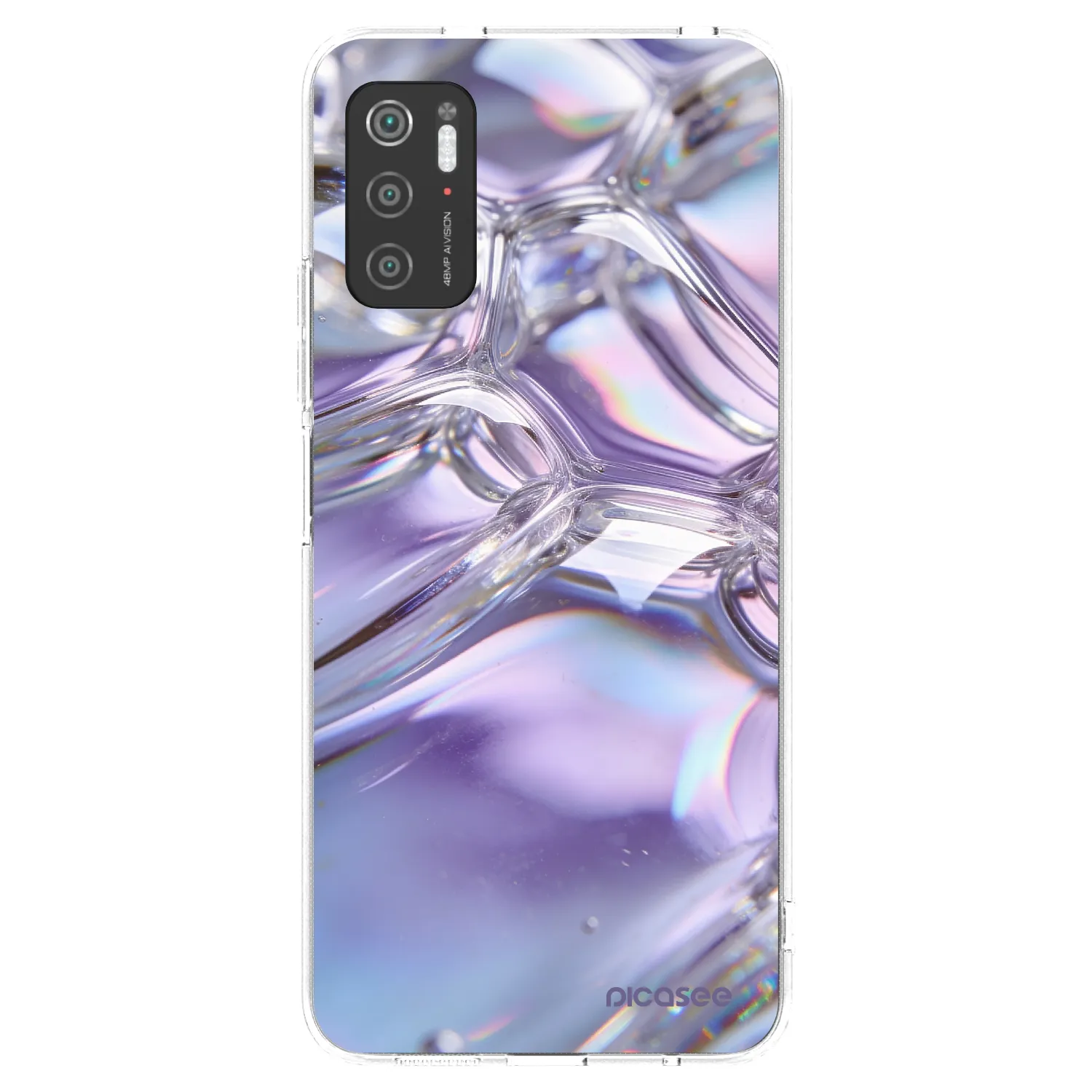 Picasee silikonowe przeźroczyste etui na Xiaomi Poco M3 Pro 5G - Iridescent bubbles