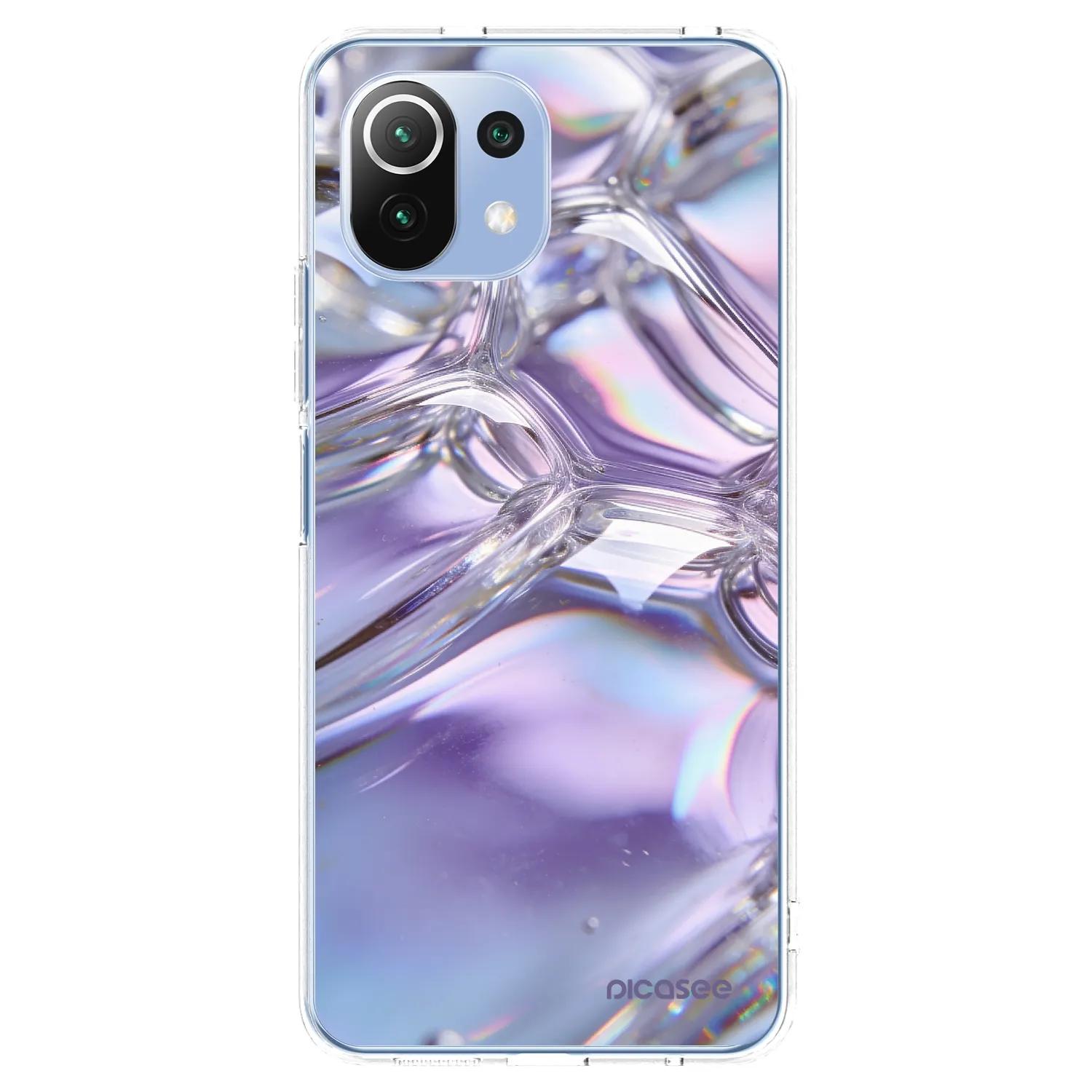 Picasee silikonowe przeźroczyste etui na Xiaomi 11 Lite 5G NE - Iridescent bubbles