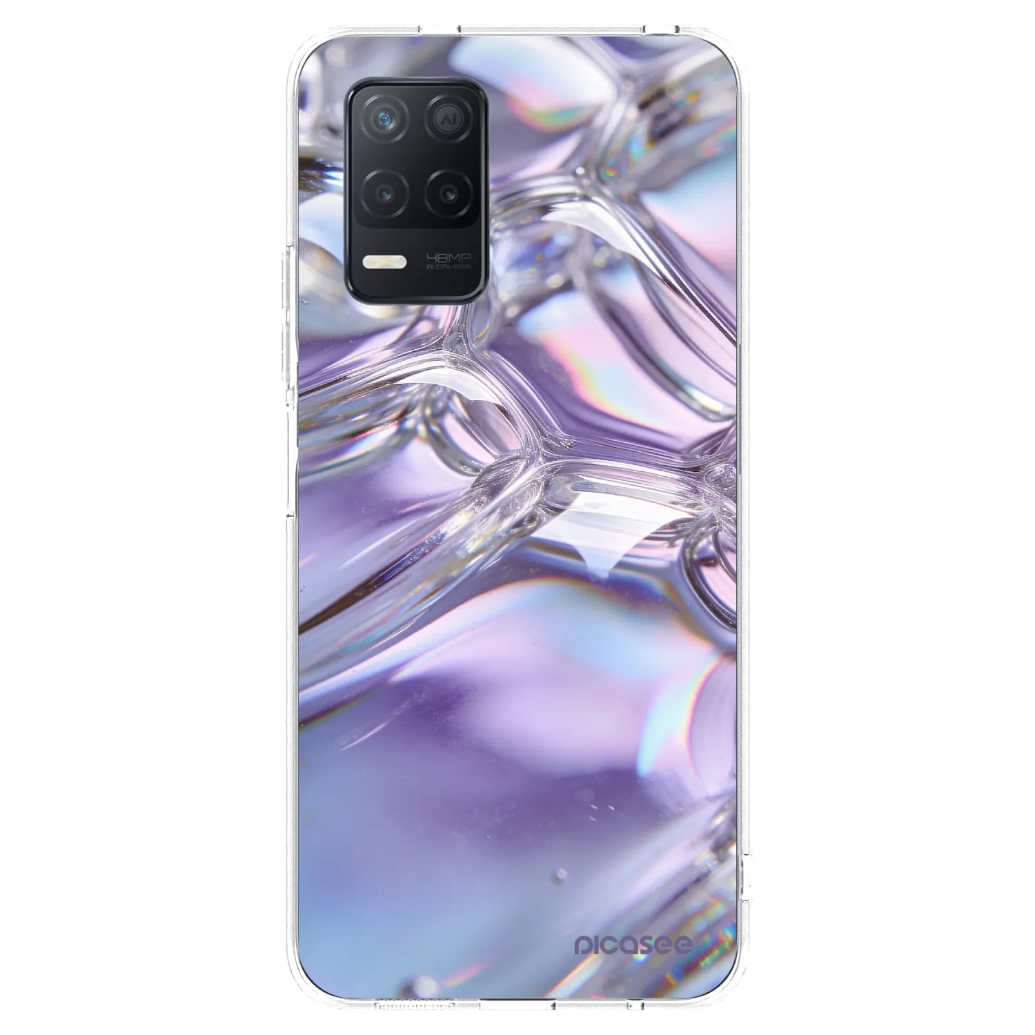 Picasee silikonowe przeźroczyste etui na Realme 8 5G - Iridescent bubbles