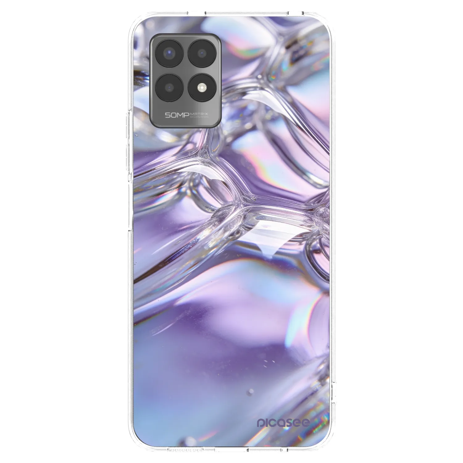 Picasee silikonowe przeźroczyste etui na Realme 8i - Iridescent bubbles
