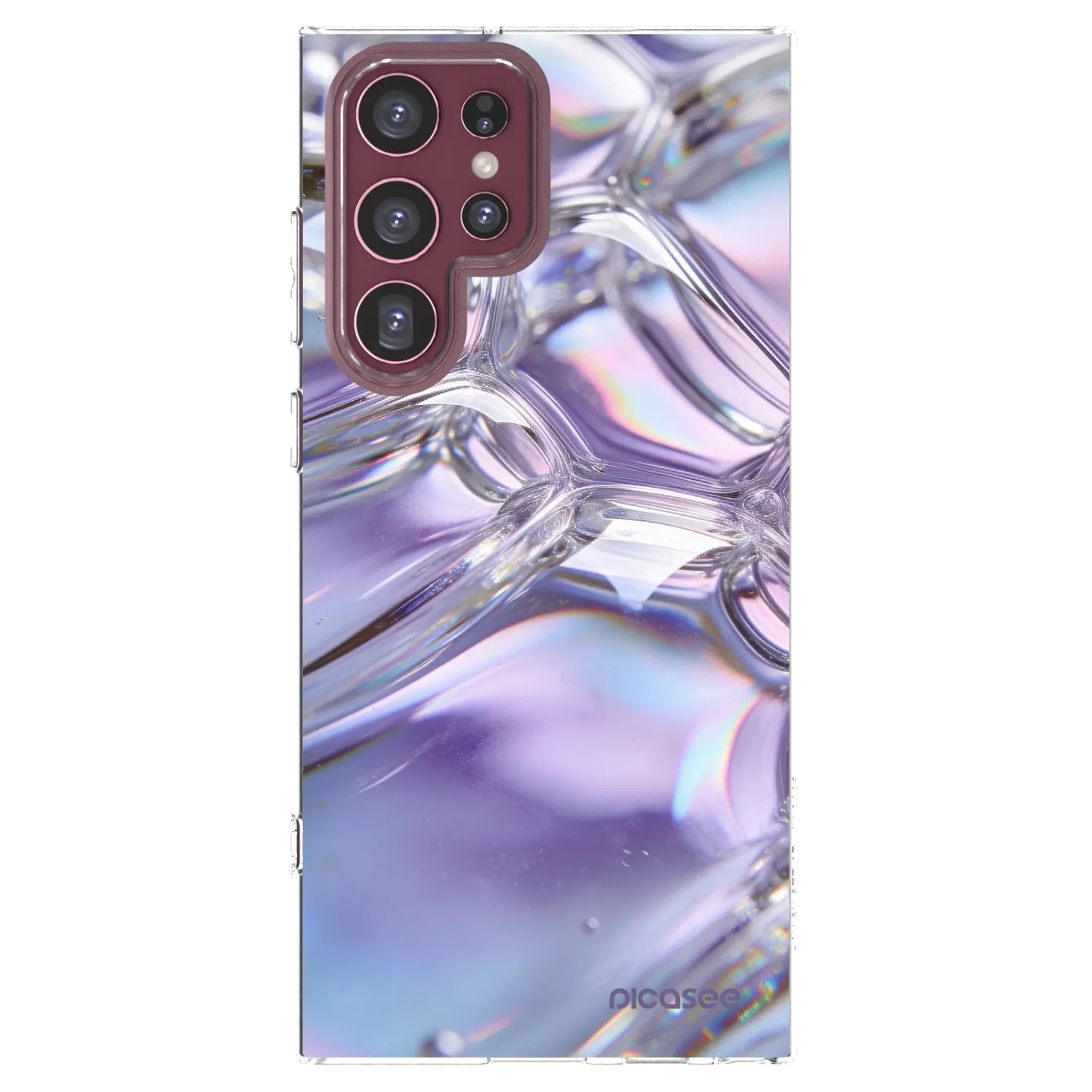 Picasee silikonowe przeźroczyste etui na Samsung Galaxy S22 Ultra 5G - Iridescent bubbles
