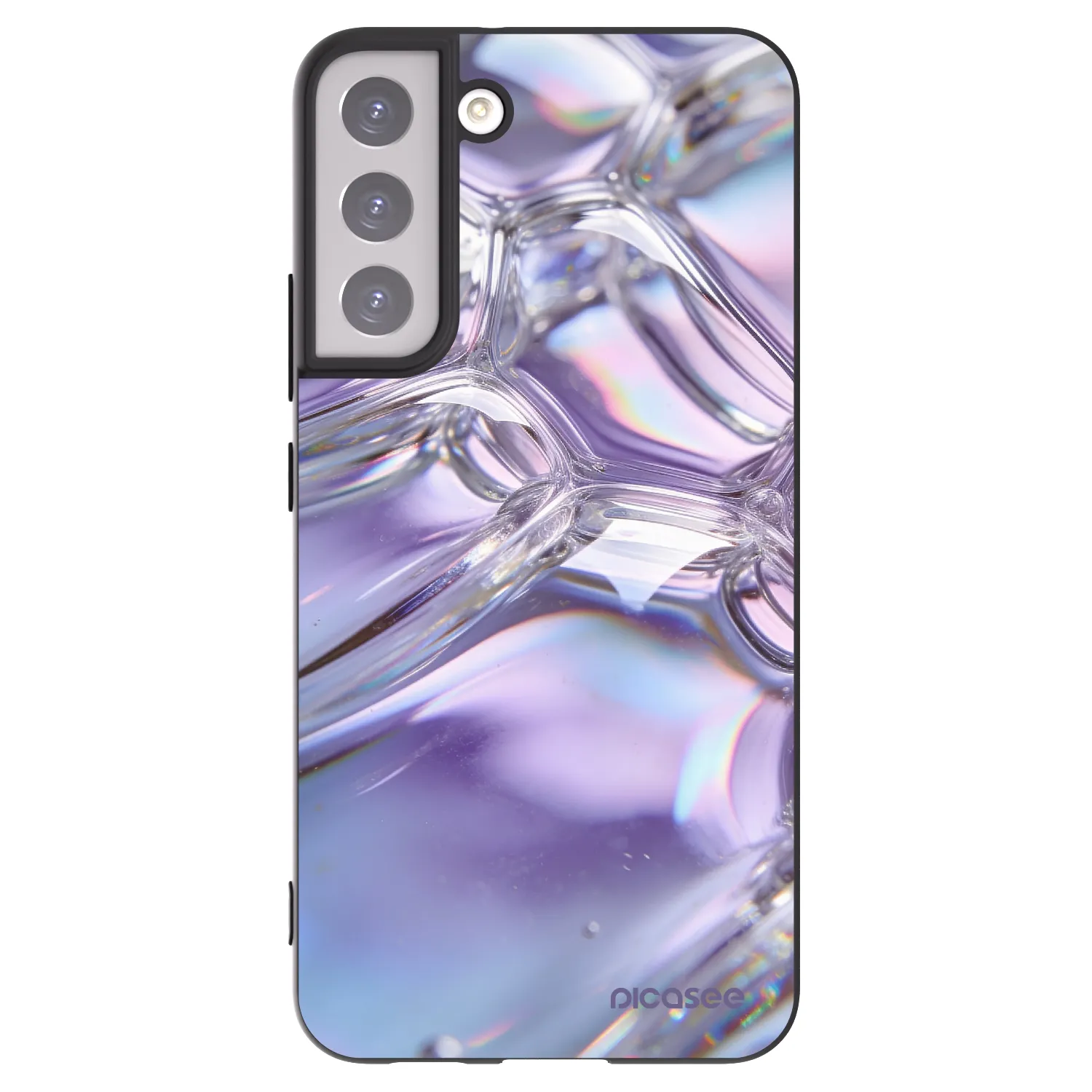 Picasee silikonowe czarne etui na Samsung Galaxy S22+ 5G - Iridescent bubbles