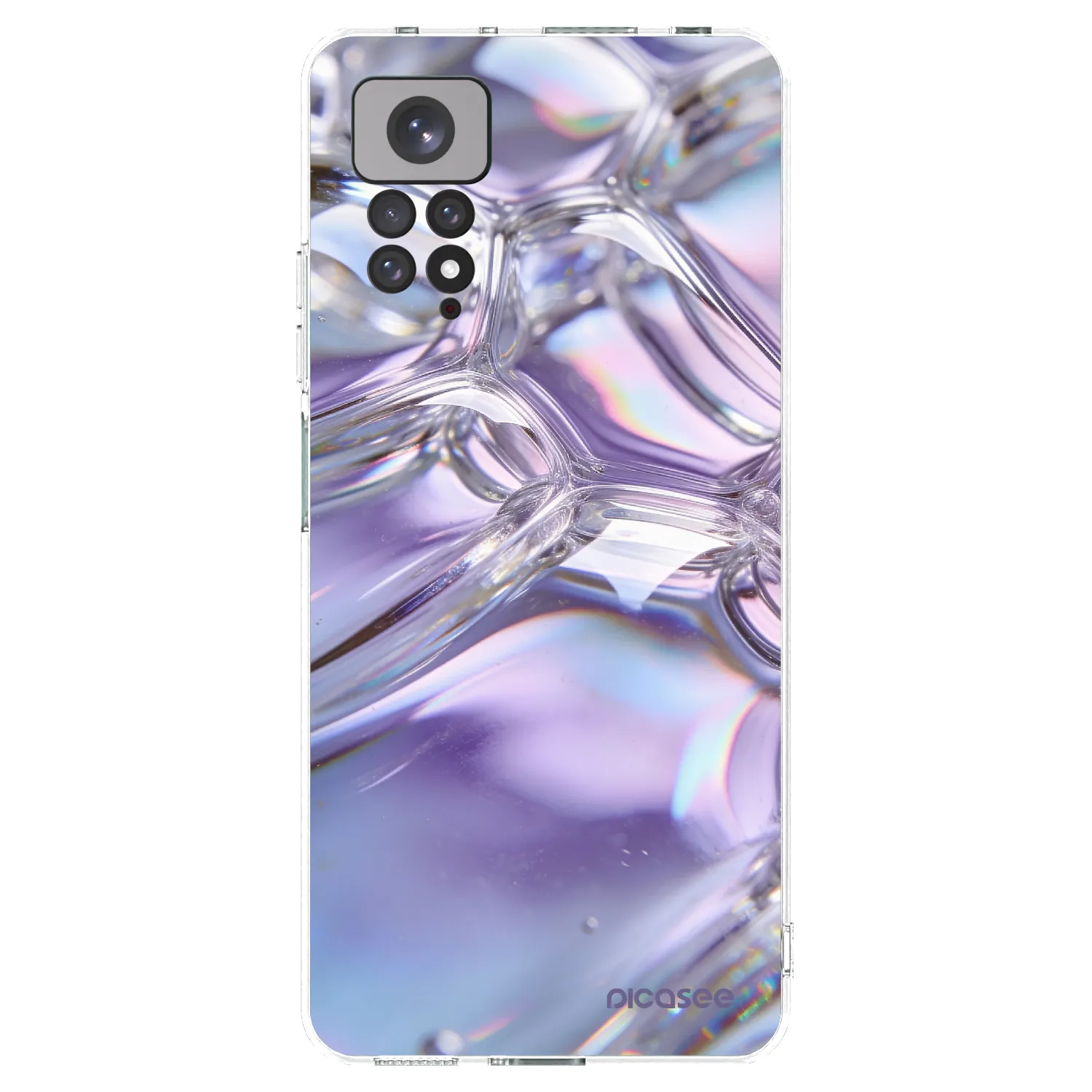Picasee silikonowe przeźroczyste etui na Xiaomi Redmi Note 11 - Iridescent bubbles
