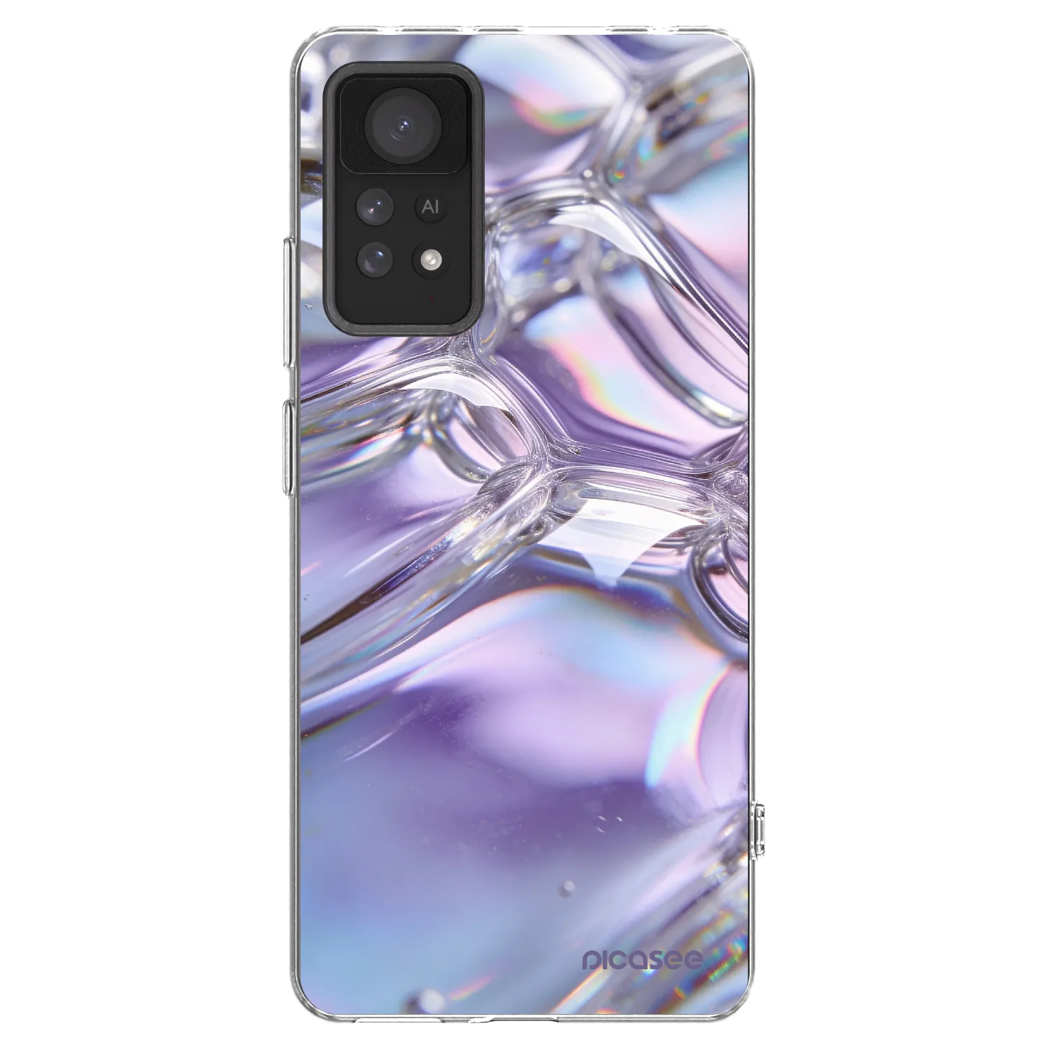 Picasee silikonowe przeźroczyste etui na Xiaomi Redmi Note 11 Pro - Iridescent bubbles