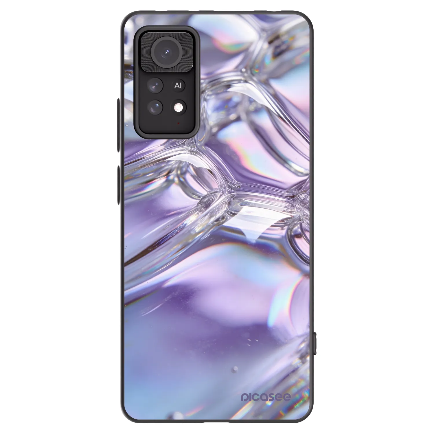 Picasee silikonowe czarne etui na Xiaomi Redmi Note 11 Pro 5G - Iridescent bubbles