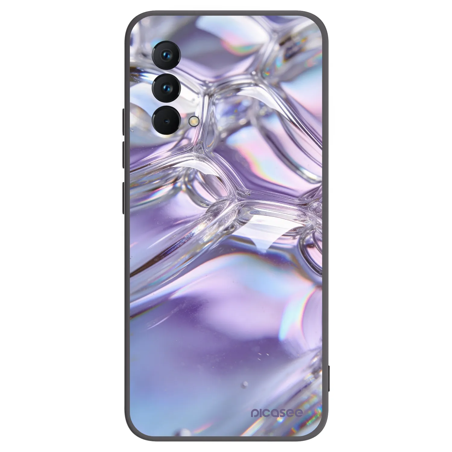 Picasee silikonowe czarne etui na Realme GT Master Edition 5G - Iridescent bubbles