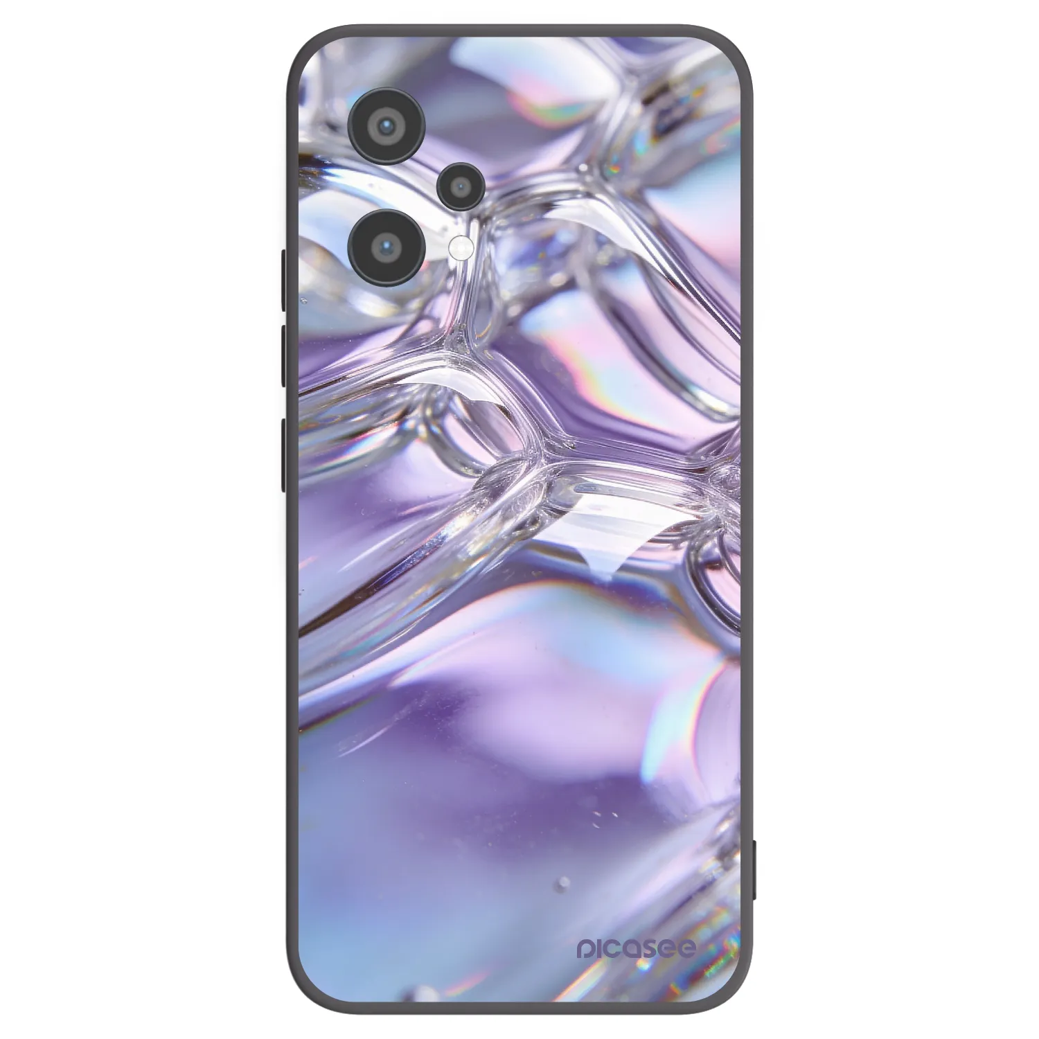 Picasee silikonowe czarne etui na Realme 9 Pro 5G - Iridescent bubbles