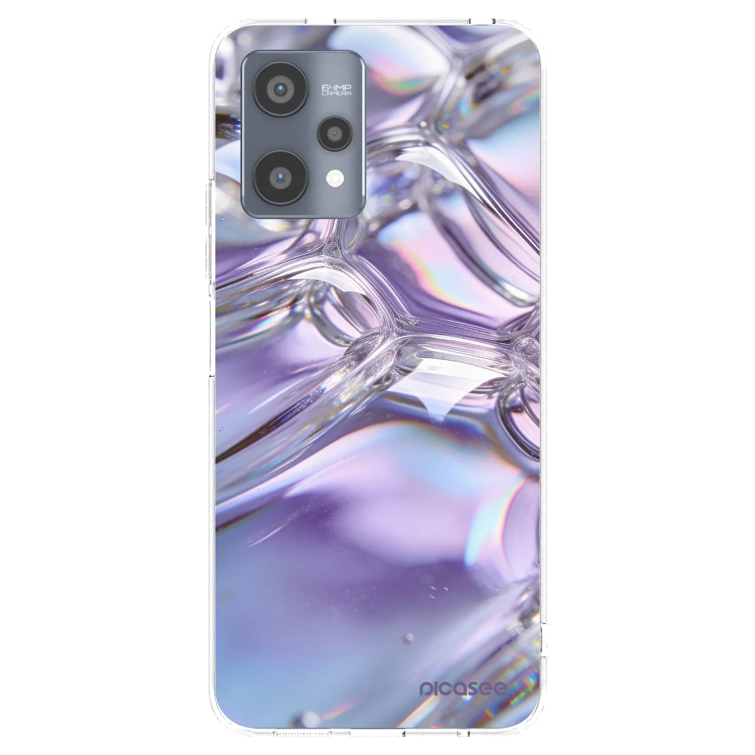 Picasee silikonowe przeźroczyste etui na Realme 9 Pro 5G - Iridescent bubbles
