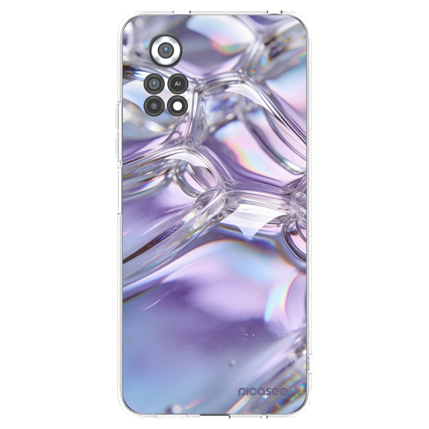 Picasee silikonowe przeźroczyste etui na Xiaomi Poco X4 Pro 5G - Iridescent bubbles