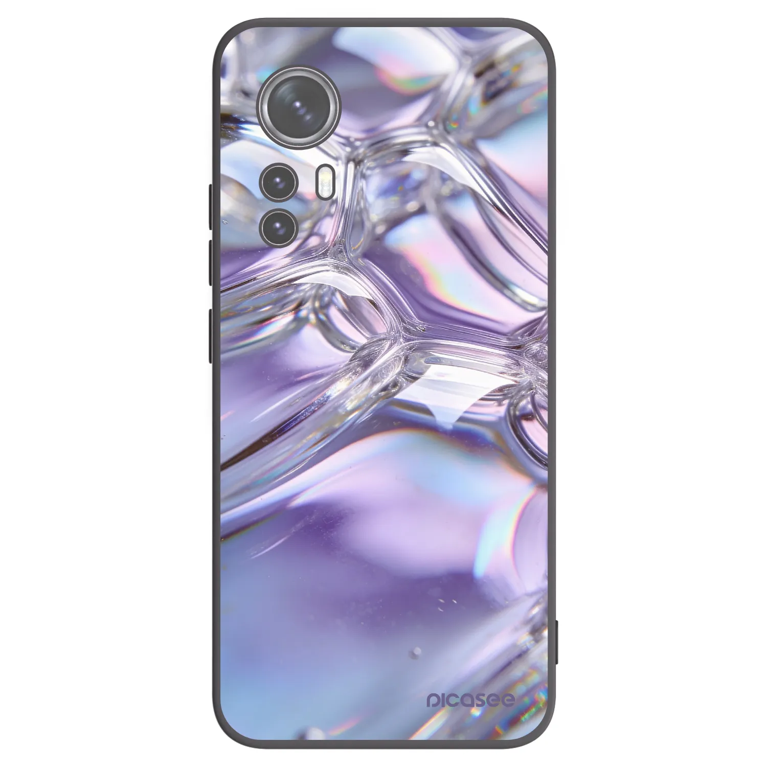 Picasee silikonowe czarne etui na Xiaomi 12 - Iridescent bubbles