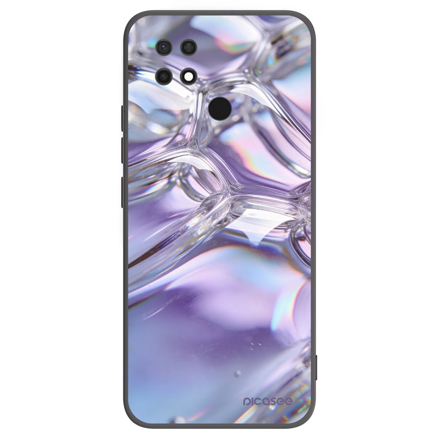 Picasee silikonowe czarne etui na Xiaomi Redmi 10C - Iridescent bubbles