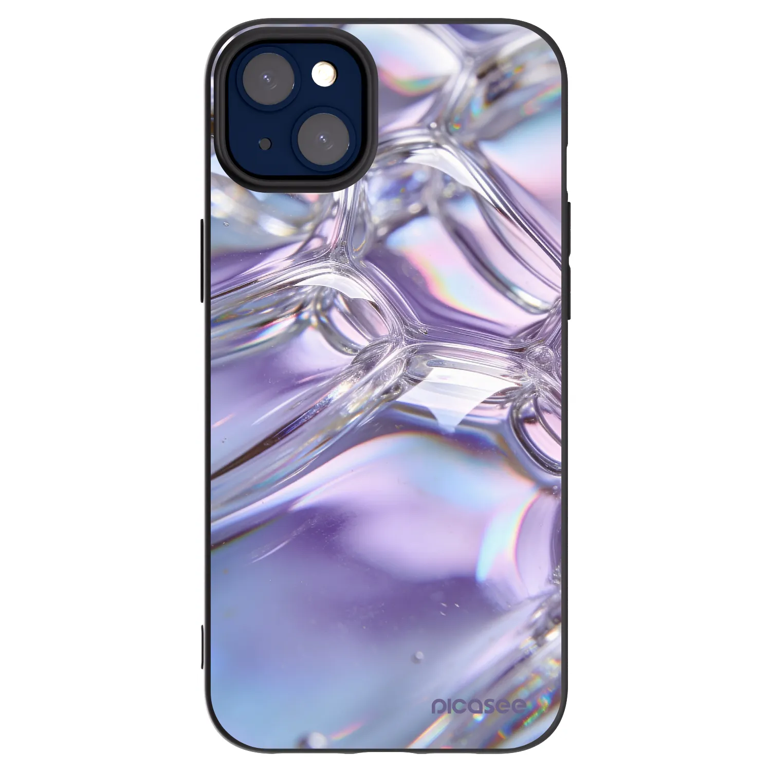 Picasee silikonowe czarne etui na Apple iPhone 14 Plus - Iridescent bubbles