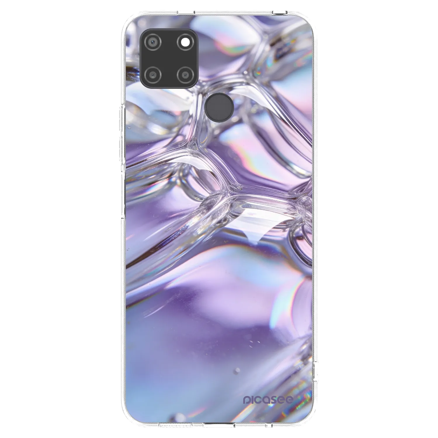 Picasee silikonowe przeźroczyste etui na Realme C21Y - Iridescent bubbles