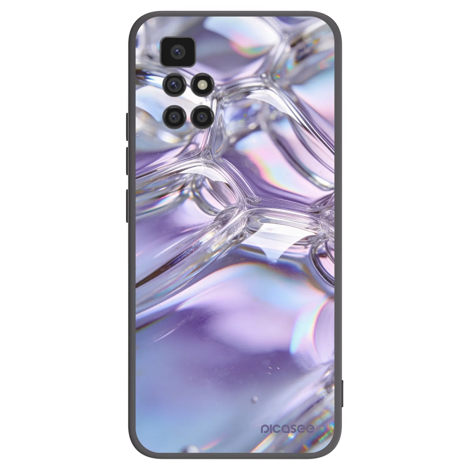 Picasee silikonowe czarne etui na Xiaomi Redmi 10 (2022) - Iridescent bubbles