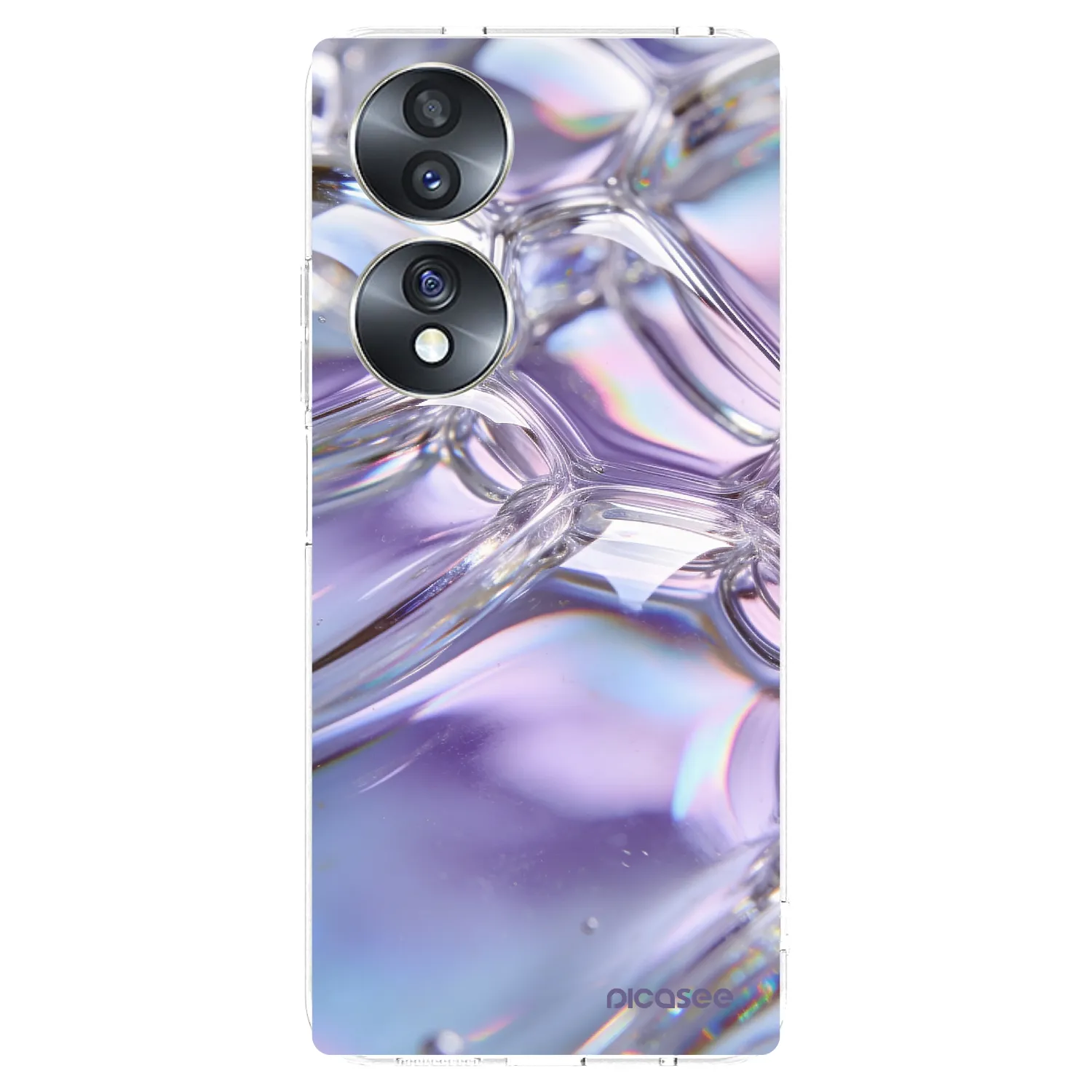 Picasee silikonowe przeźroczyste etui na Honor 70 - Iridescent bubbles