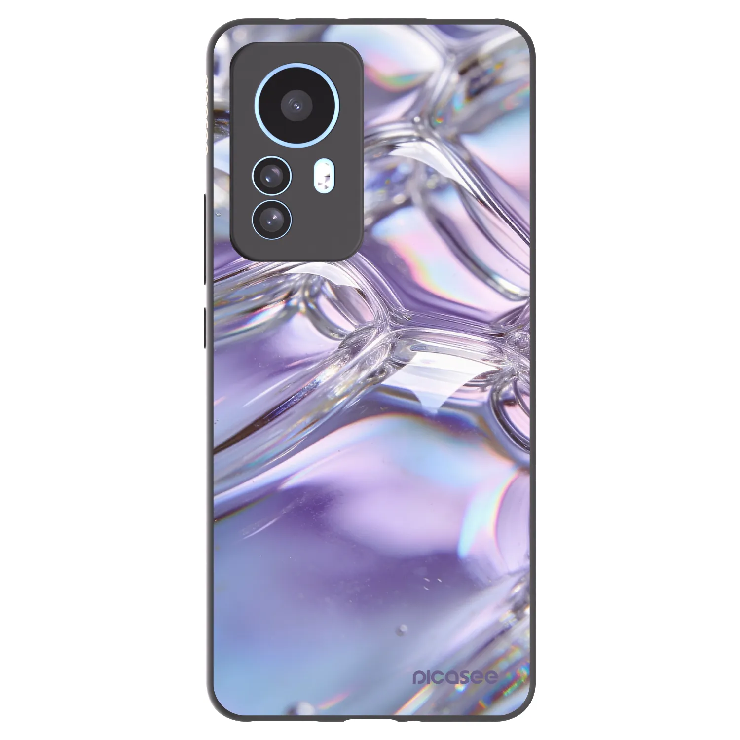Picasee silikonowe czarne etui na Xiaomi 12T Pro - Iridescent bubbles